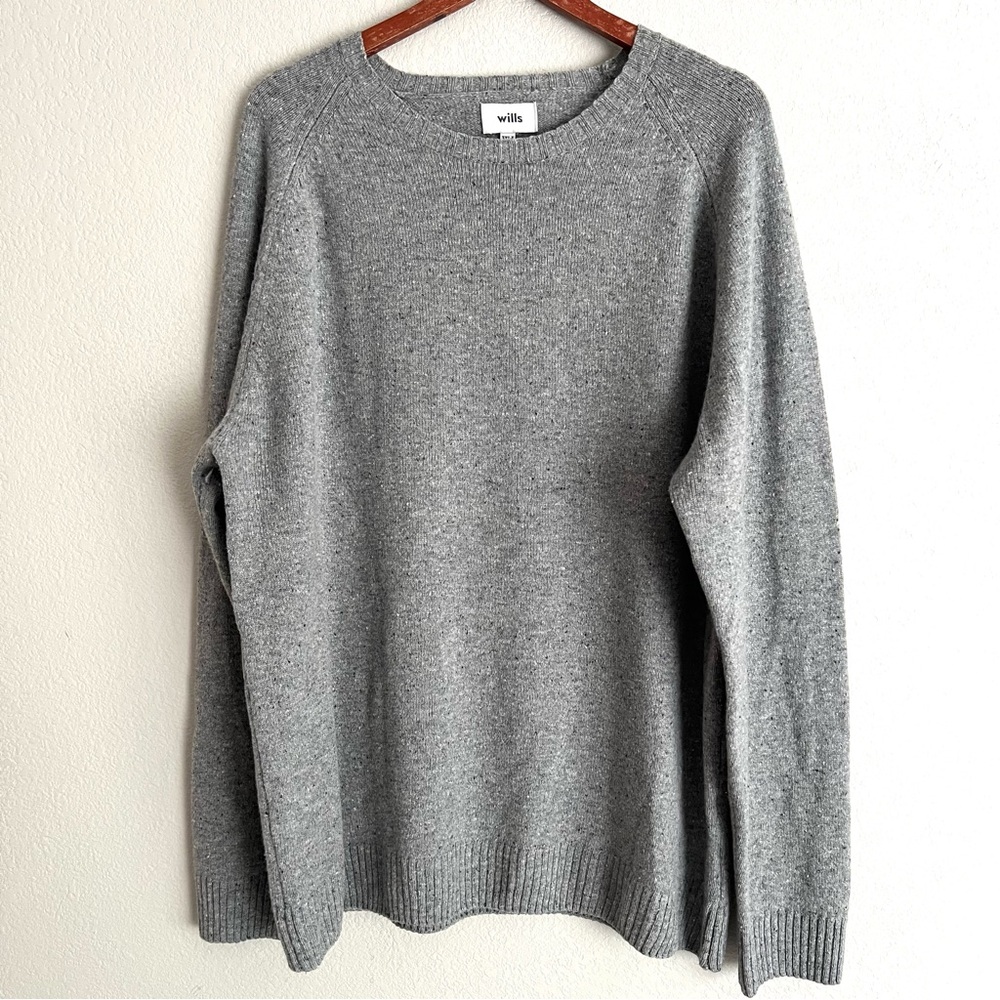 Wills Huckberry Men’s Wool Ragla Crew Sweater Grey 3XLT